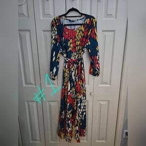 Multicolor Abstract Print Maxi Dress